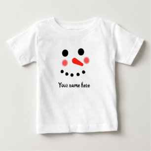 Para Bebê Camiseta Personalizada com Nome e Rosto Feliz de B