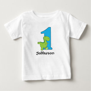 Para Bebê Camiseta Personalizada de Aniversário de Dinossaur