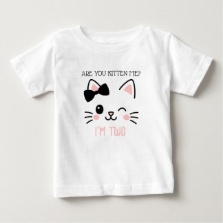 Para Bebê Camiseta Personalizada de Aniversário de Gatinho p