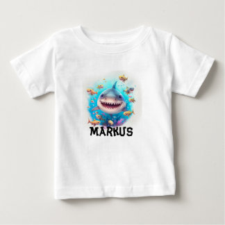 Para Bebê Camiseta personalizada de tubarão