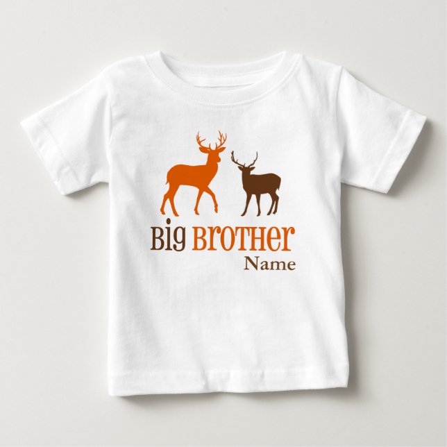 Para Bebê Camiseta Personalizada do Big Brother Deer (Frente)