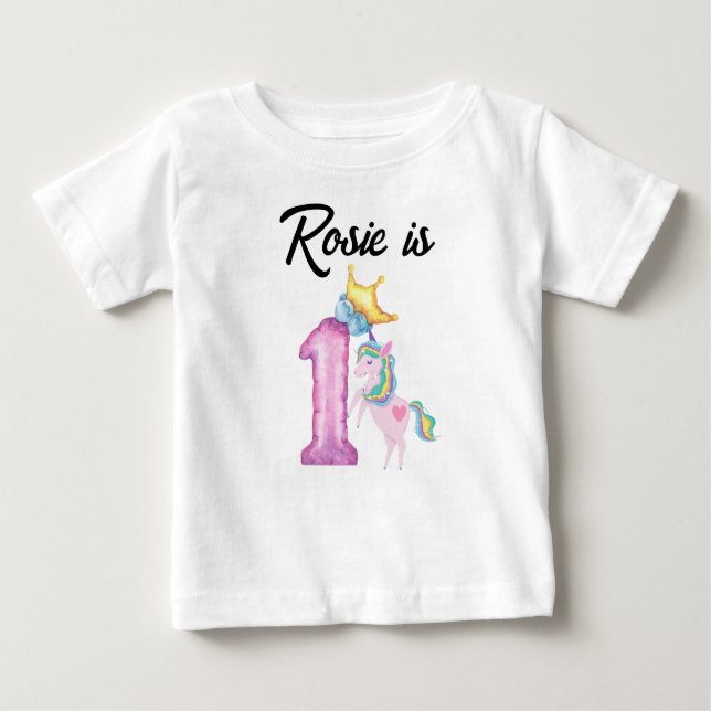 Para Bebê Camiseta Personalizada do Primeiro Aniversário (Frente)