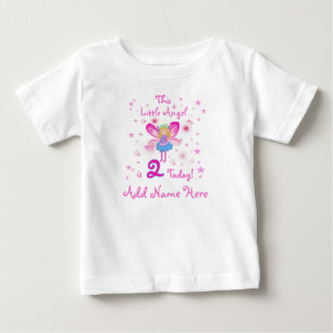 Para Bebê Camiseta personalizada do segundo aniversário Anjo