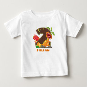 Para Bebê Camiseta Personalizada Do segundo aniversário Din