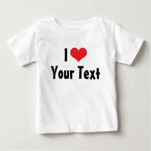 Para Bebê Camiseta Personalizada Eu Amo