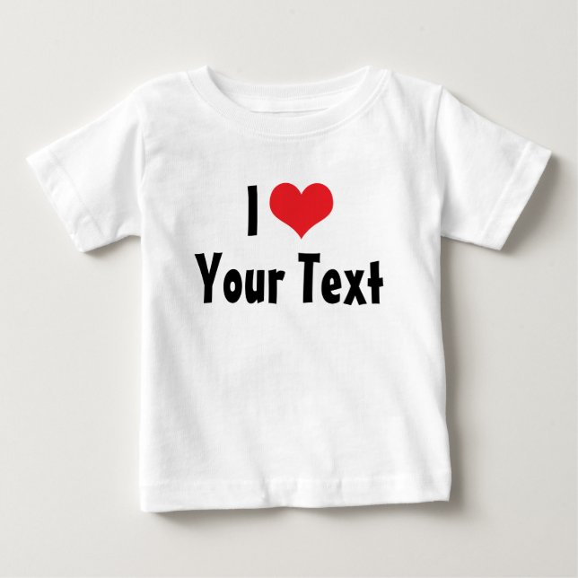 Para Bebê Camiseta Personalizada Eu Amo (Frente)