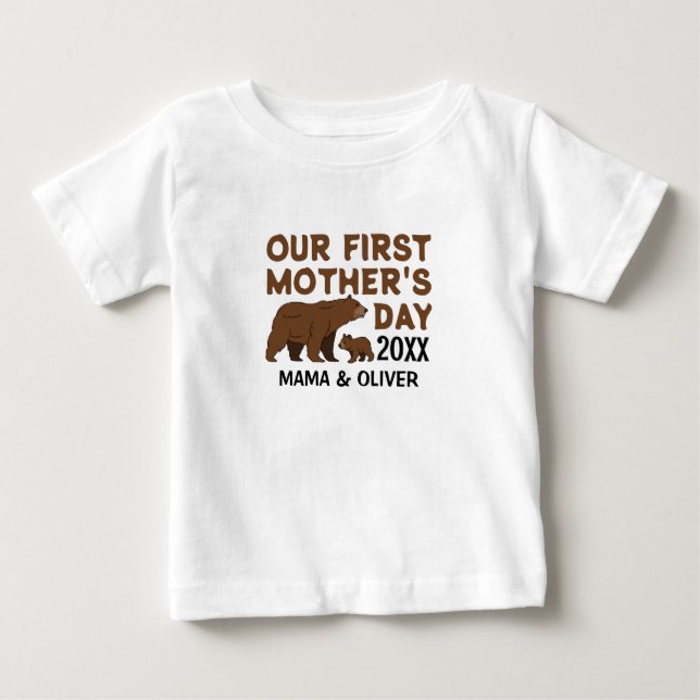 Para Bebê Camiseta Personalizada Mãe e Filho (Frente)