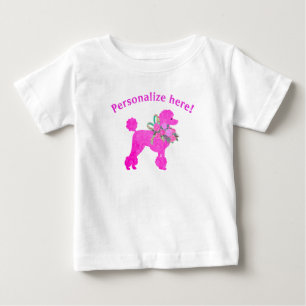 Para Bebê Camiseta Personalizada Menina de Aniversário Poodl