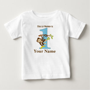 Para Bebê Camiseta Personalizada Primeiro Aniversário Lil Mo