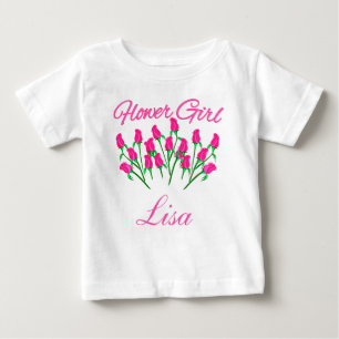 Para Bebê Camiseta Personalizável de Garota Flor