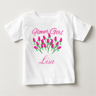 Para Bebê Camiseta Personalizável de Garota Flor