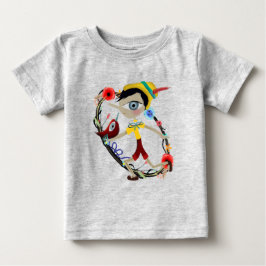 Para Bebê Camiseta Pinoccio pinocho Pinocchio pássaro vermel