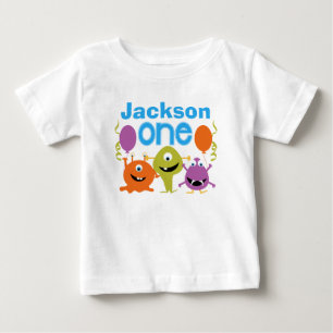 Para Bebê Camiseta primeiro aniversario de Monstros Personal