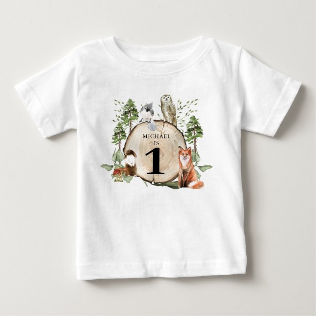 Para Bebê Camiseta primeiro aniversario-T-Camiseta de Animai (Frente)
