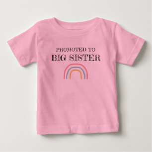 Para Bebê Camiseta Promovida a Irmã Mais Velha Arco-íris