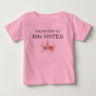 Para Bebê Camiseta Promovida a Unicórnio Irmã Mais Velha