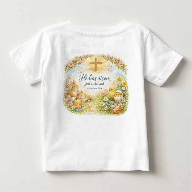 Para Bebê Camiseta Ressuscitado (Verso)