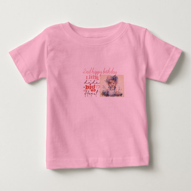 Para Bebê camiseta rosa, imagem personalizada Vestuário do T (Frente)