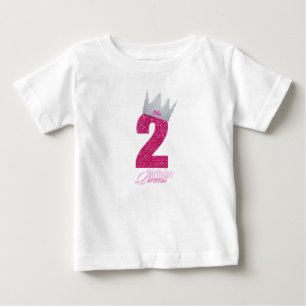Para Bebê Camiseta rosa personalizada da Princesa de Anivers