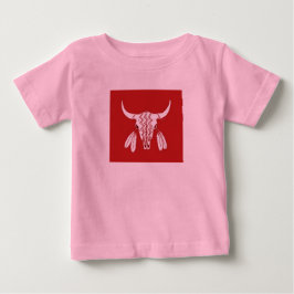 Para Bebê Camiseta rosa-rosa vermelha-fantasma Dança Buffalo