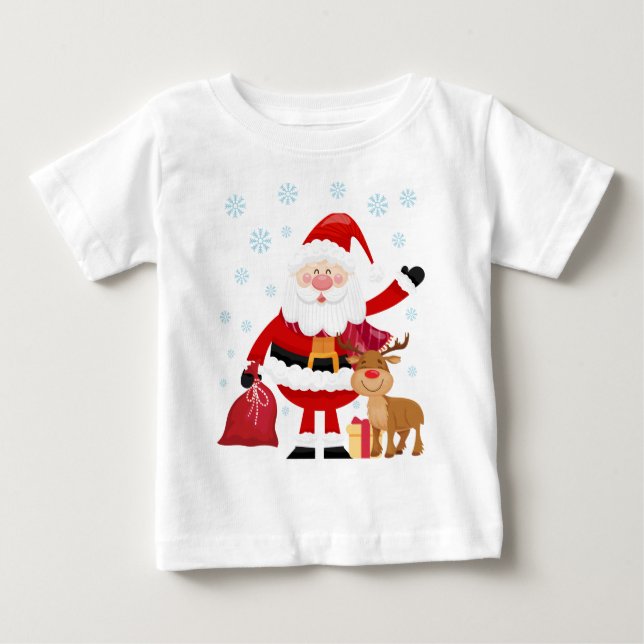 Para Bebê Camiseta Santa Claus (Frente)