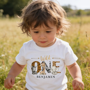 Para Bebê Camiseta Selva de Um primeiro aniversario Selvagem