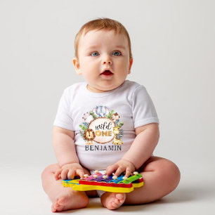 Para Bebê Camiseta Selva de Um primeiro aniversario Selvagem