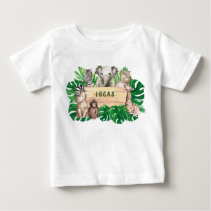 Para Bebê Camiseta Selva de Um primeiro aniversario Selvagem