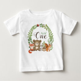 Para Bebê Camiseta Selvagem de Animais da Floresta de Um pri