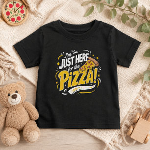 Para Bebê Camiseta Só Estou Aqui pela Pizza Amor por Pizza