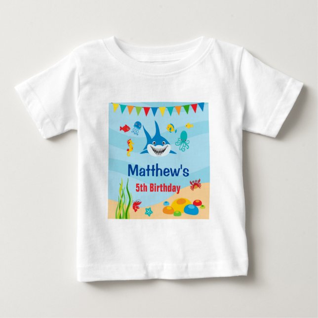 Para Bebê Camiseta Sob o Mar (Frente)