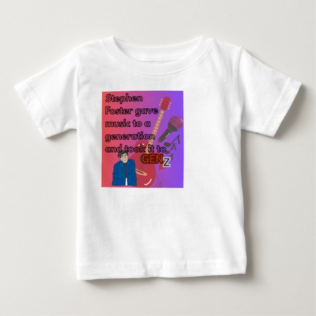 Para Bebê Camiseta Stephen foster (Frente)