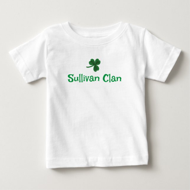 Para Bebê Camiseta Sullivan Clan Shamrock (Frente)