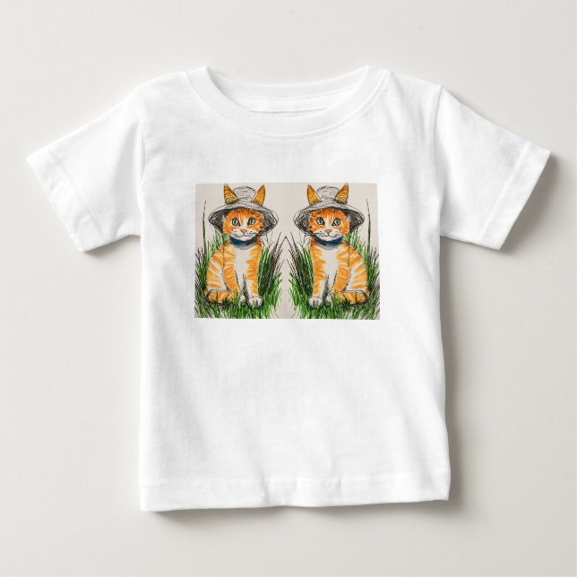 Para Bebê Camiseta Sunny Cat Delight Kids (Frente)