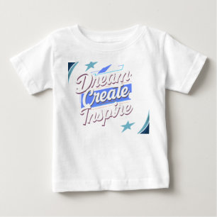 Para Bebê Camiseta T de Tipografia Motivacional – Sonhe Crie