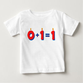 Para Bebê Camiseta Um Vermelho 1º Aniversário Menina Menino