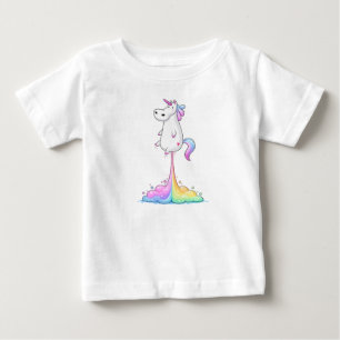 Para Bebê Camiseta Unicórnio Fartendo