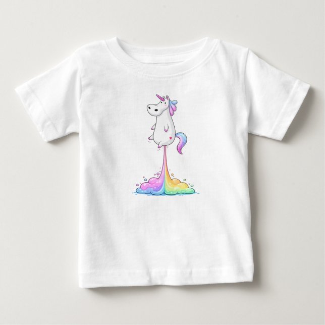 Para Bebê Camiseta Unicórnio Fartendo (Frente)