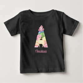 Para Bebê Camiseta Unicórnio Letra A