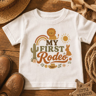 Para Bebê Camiseta Unisex Rust Rodeo Primeiro Aniversário |