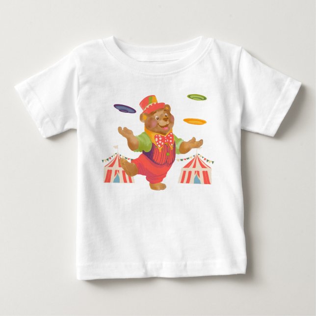 Para Bebê Camiseta Urso de Circo (Frente)