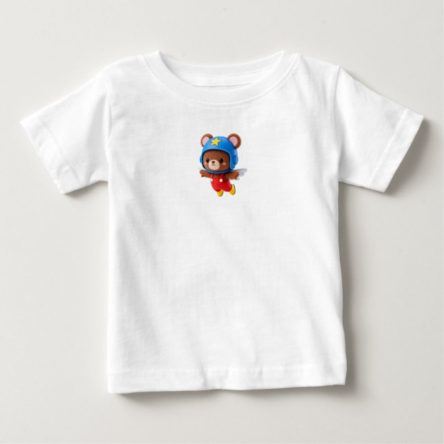 Para Bebê Camiseta Urso Voador (Frente)