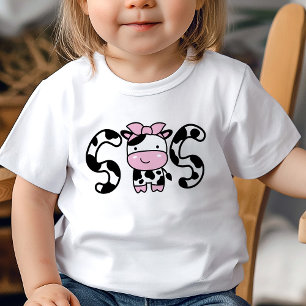 Para Bebê Camiseta Vaca Irmã Menina - Aniversário Criança