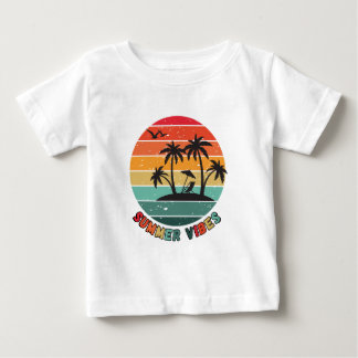 Para Bebê camiseta "vibrações de verão" da moda