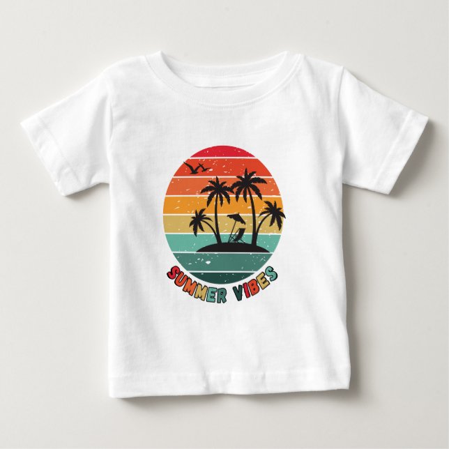 Para Bebê camiseta "vibrações de verão" da moda (Frente)