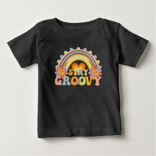 Para Bebê Camiseta Vintage Stay Groovy Flower Power