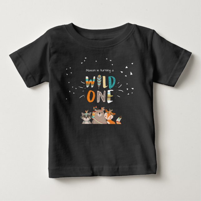 Para Bebê Camiseta Wild One First aniversário (Frente)
