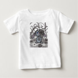 Para Bebê Camiseta Zen Doodle de Coelho Bunny Fofo Desenhado
