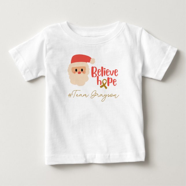 Para Bebê cancer de infância natal, camiseta personalizada d (Frente)