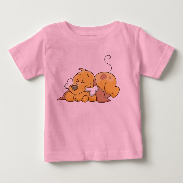 Para Bebê Cão feliz com camiseta e presentes do osso (Frente)